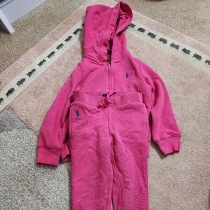 Polo Ralh Lauren 3T Pink Hoodie and Pants Set